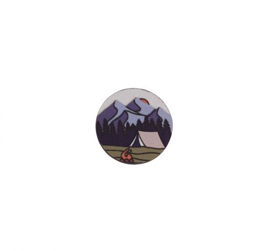 Holzbrosche Camping Brooch