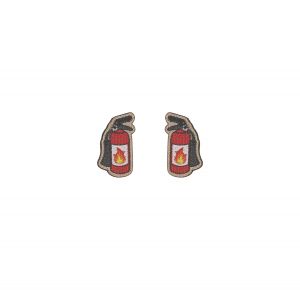 Holzohrringe Feuerlöscher