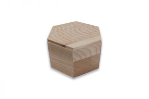 Sechseckige Holzbox mit Deckel