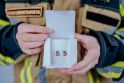 Holzohrringe Feuerlöscher