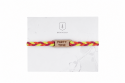 Geflochtenes Armband aus Kordel mit Holzelement Neon 