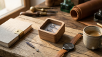 Kleine Holzschmuckbox mit Deckel