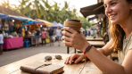 Geflochtenes Armband aus Kordel mit Holzelement Tropical