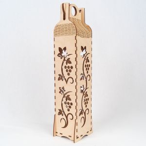 Holzverpackung für Wein mit Traubenmotiv